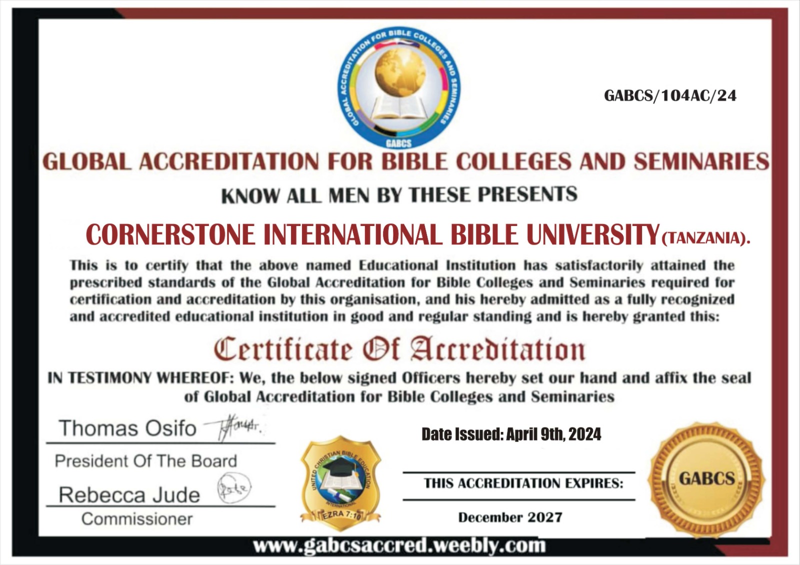 certificate